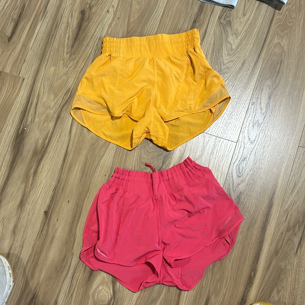 Two pairs of Lulu lemon Hotty Hot shorts 2.5” inseam